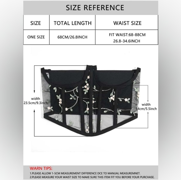 Corset belt with flower embroidery - Picture 2 of 3